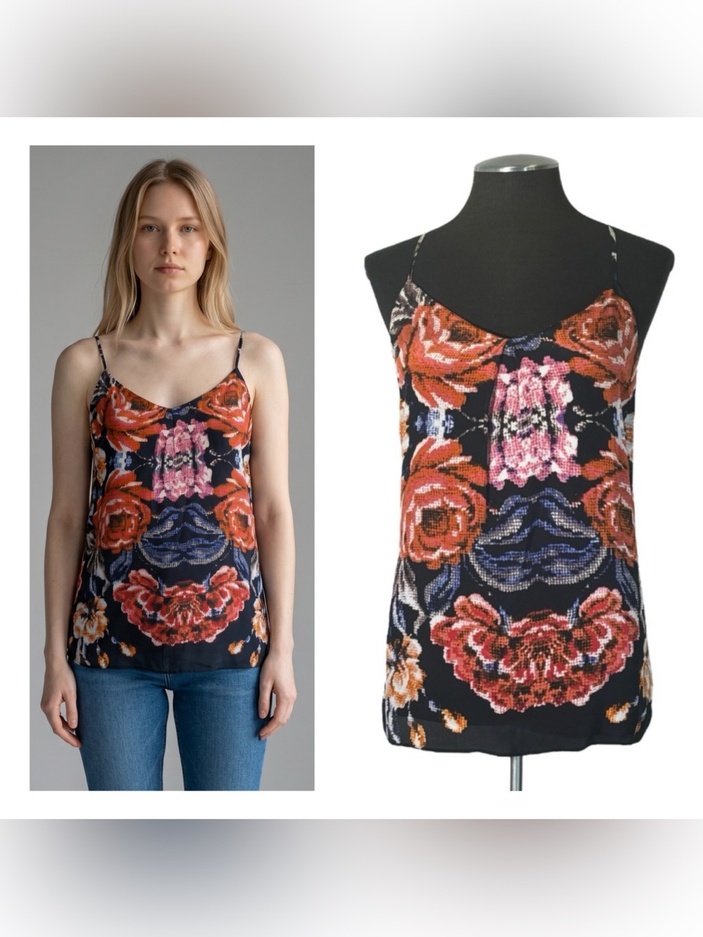🆕 Greylin – Paloma Floral Print Silk Camisole – Revolve – Medium